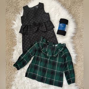 {Lydia Jane & Carter's} Toddler Girl Holiday Dress & Top Bundle - Girl's 3T